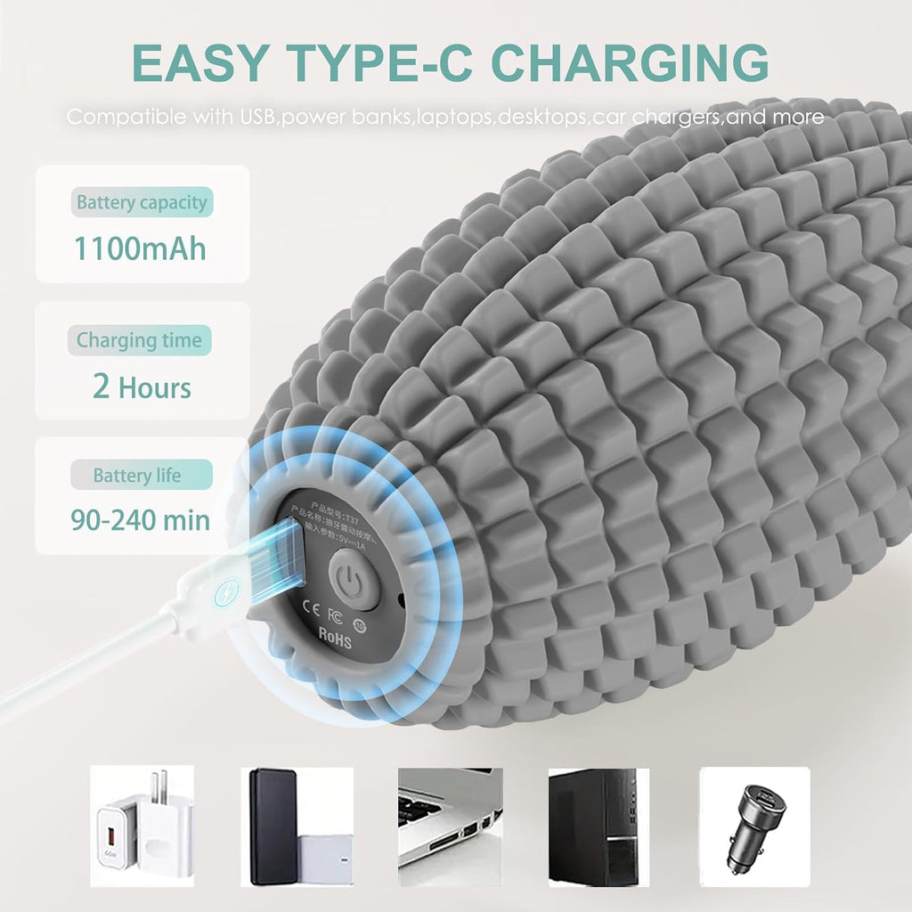 Vibrating Massage Ball with Rolling Head for Plantar Fasciitis