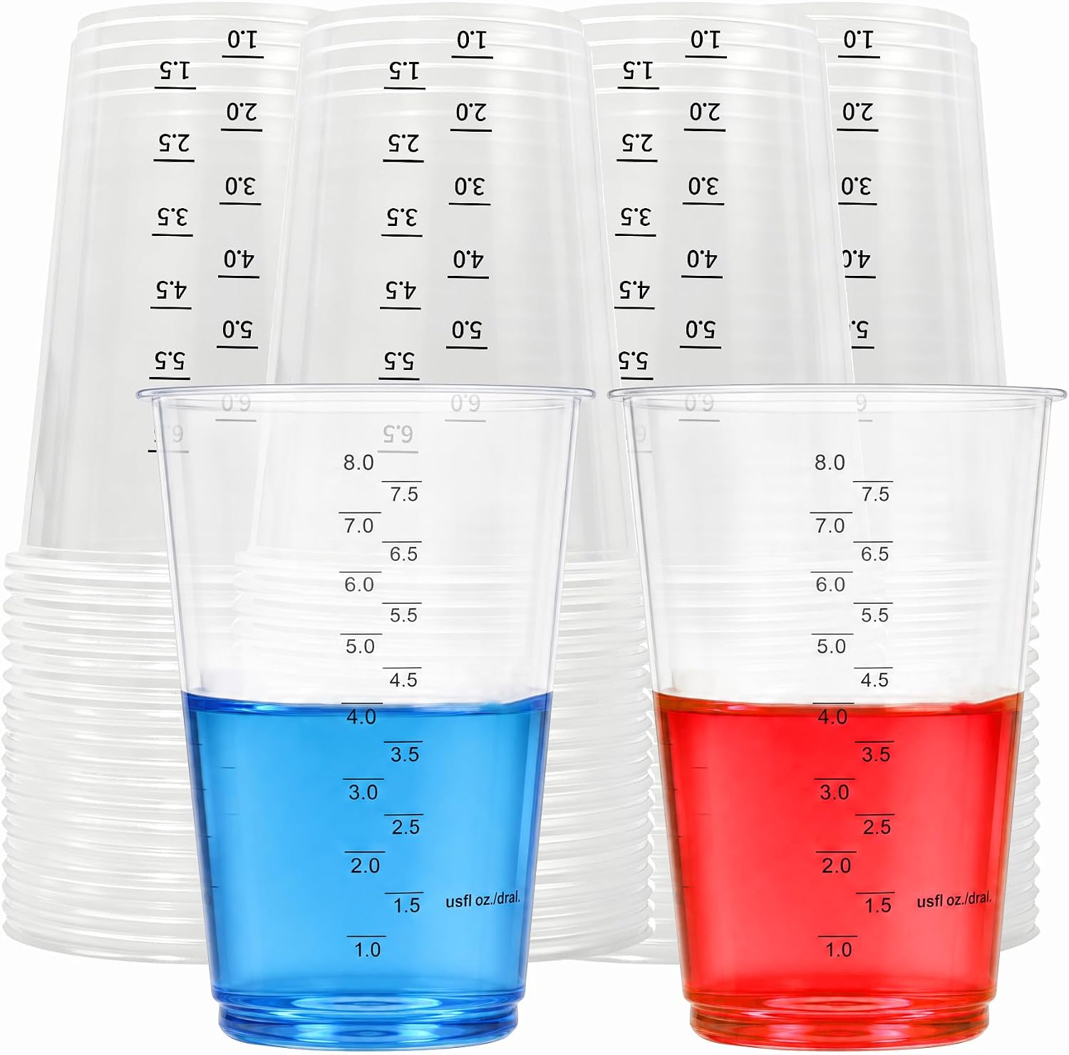 42pcs Resin Mixing Cups, Disposable Measuring Cups, 32oz Graduated Clear Plastic Measuring Cups for Epoxy Resin, Mixing Paint, Pigments