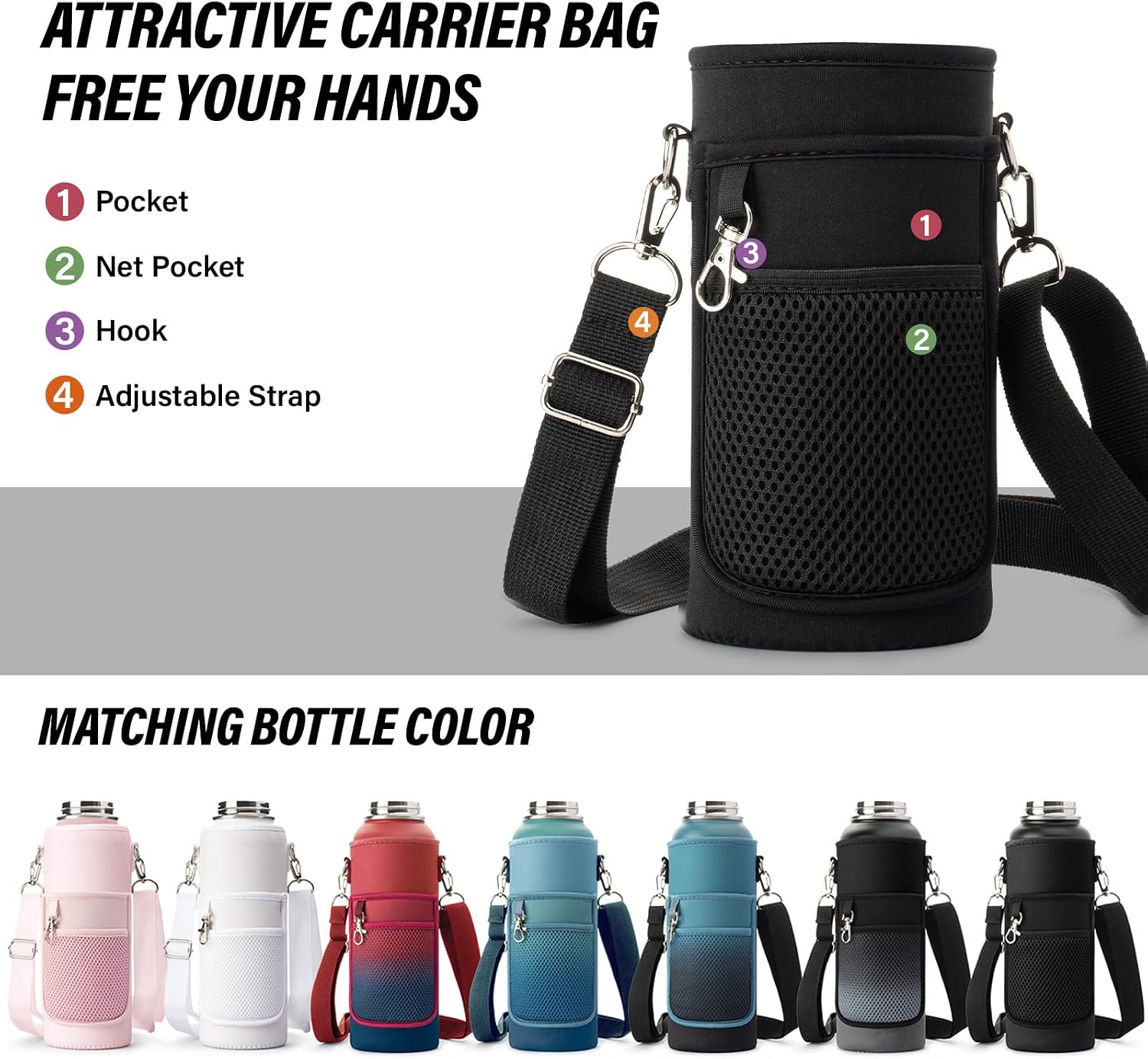 DYSANKY National Parks Water Bottle – 32 oz Insulated Stainless Steel Bottle with 63 Hand-Drawn Park Stickers, Carrier Bag, Strap & Gift Box – BPA-Free – Ideal for Hiking, Camping & Travel