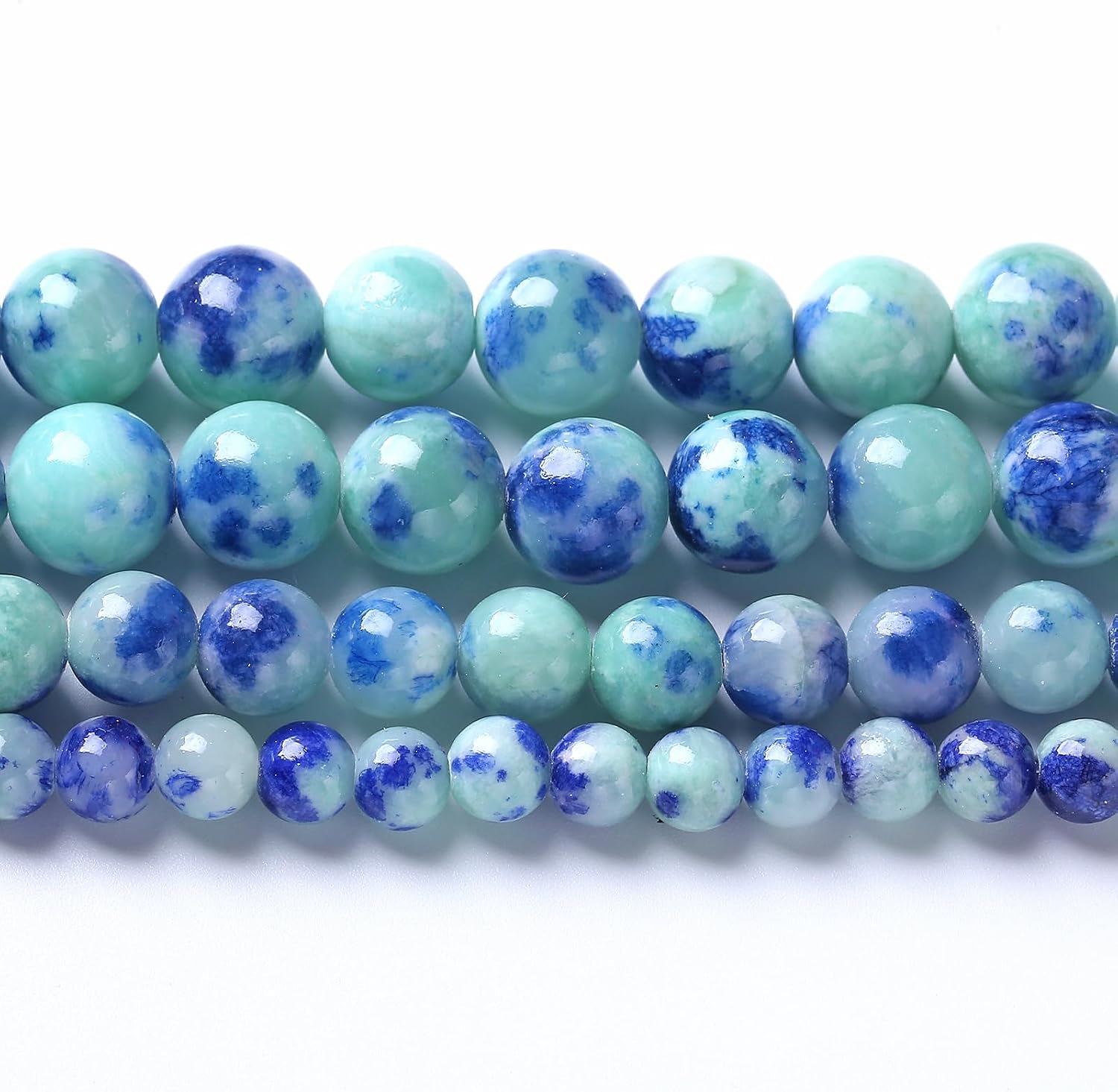 12MM 32PCS Peacock Blue Persian Jade Spacer Loose Beads for Jewelry Making DIY Bracelet Necklace
