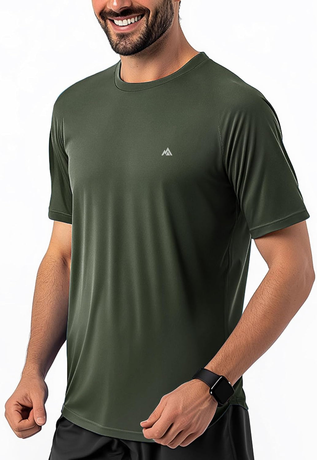 Men's Instant Cooling Crew Neck T-Shirt for Hot Weather
