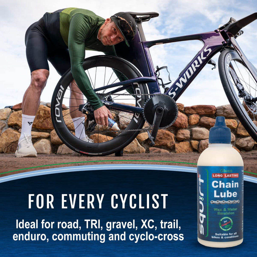 Squirt Chain Lube for Bikes (0.5 Oz, 6 Pack) – Long-Lasting Lubricant for All Bike Chains – All-Weather Dry Bike Chain Lube to Reduce Noise & Chainsuck – Bicycle Tools & Maintenance Aid