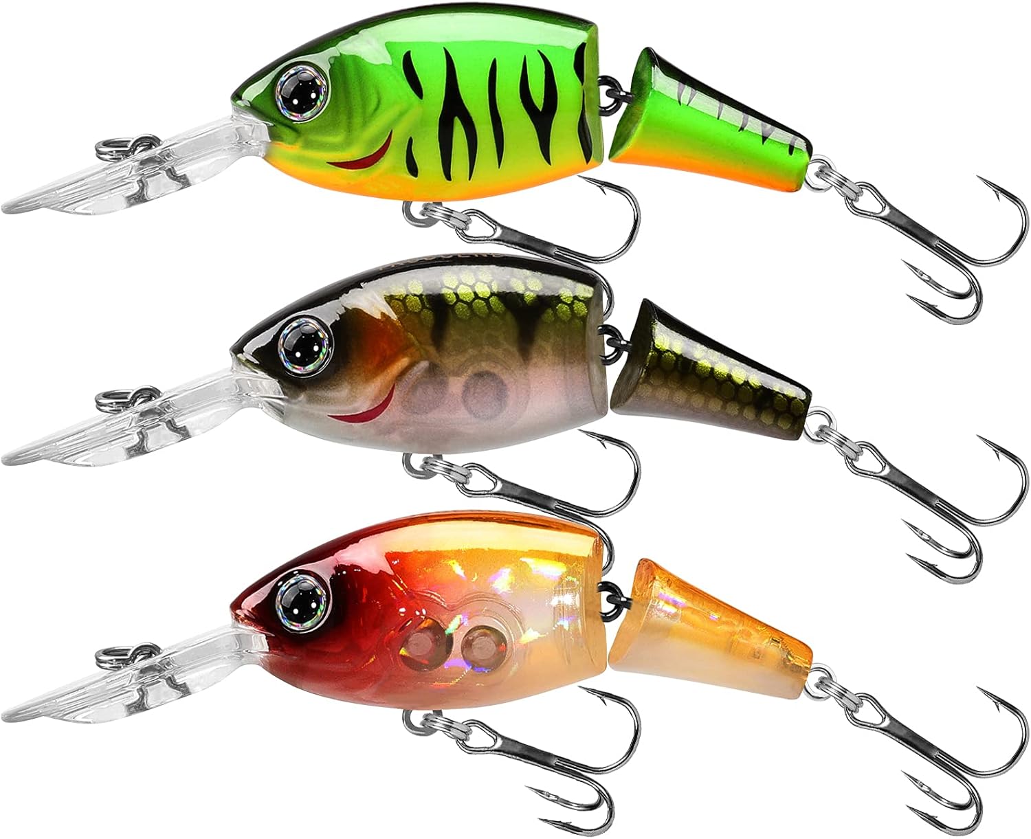 TRUSCEND Swimmax Easy Catch Fishing Lures with BKK Hooks, Wiggling, Vibrating, Rattling and Gurgling for More Bite, Heavy-Duty Dyneema Fiber Jointed Swimbaits for Bass, Trout, Walleye, Crappie, Pike