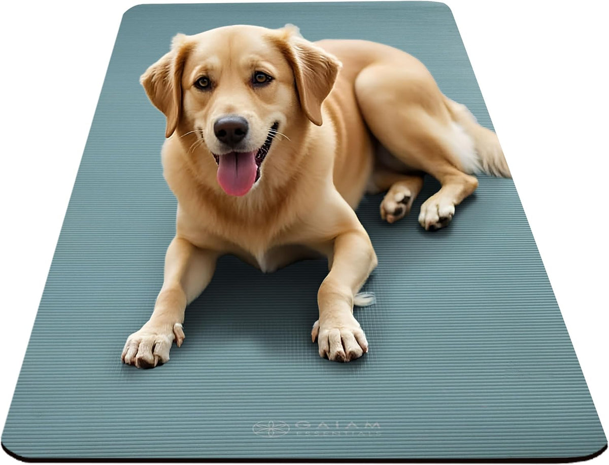 Gaiam Thick Yoga Mat, Exercise & Fitness Mat with Easy-Cinch Carrying Strap
