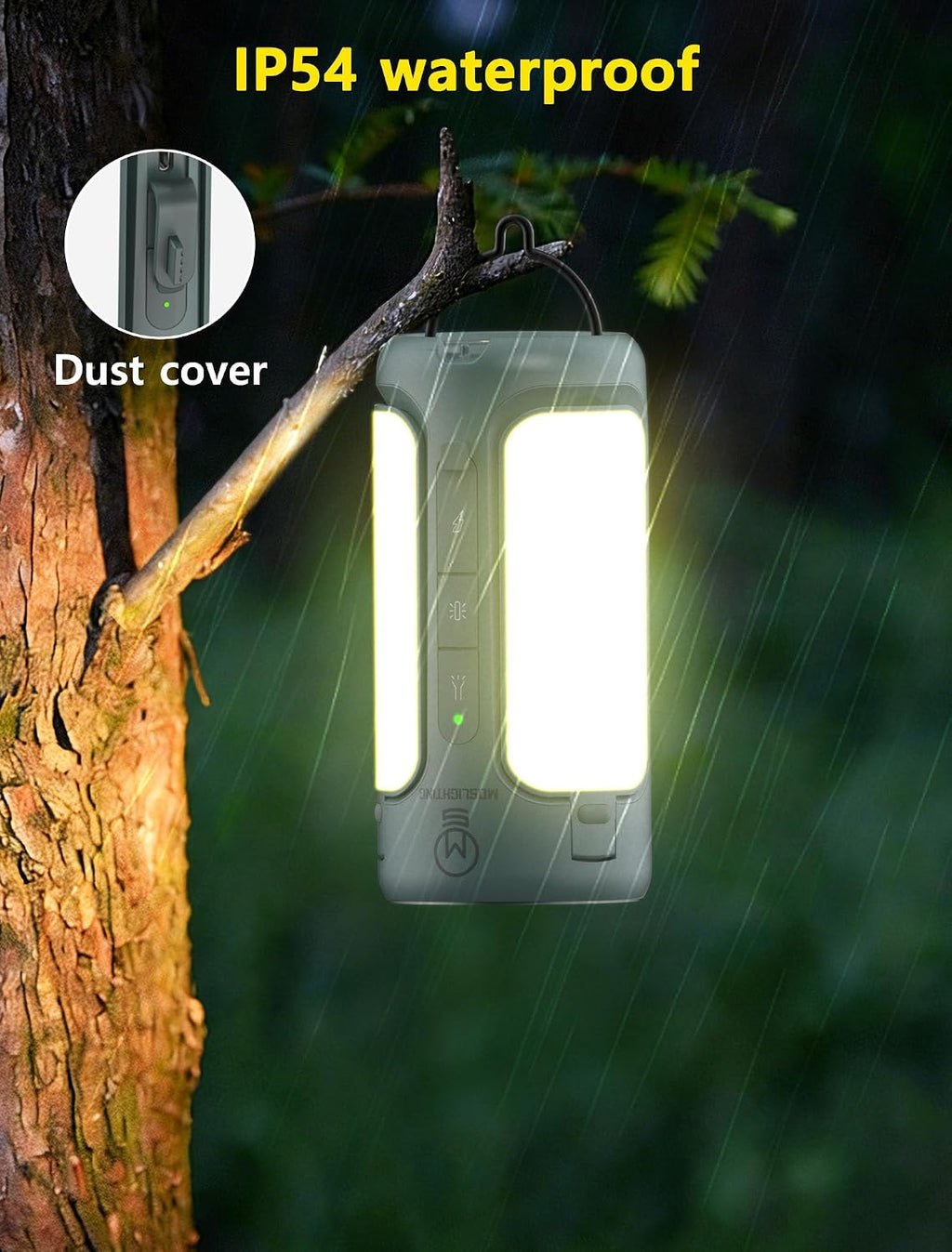 Camping Lantern Rechargeable, 3-in-1 Foldable Tent Light & Flashlight, 1500LM, 10000mAh, IP54 Water Resistant, 1/4" Screw Base, Stepless Dimming, 5 Modes for Camping, Hiking, Power Outages