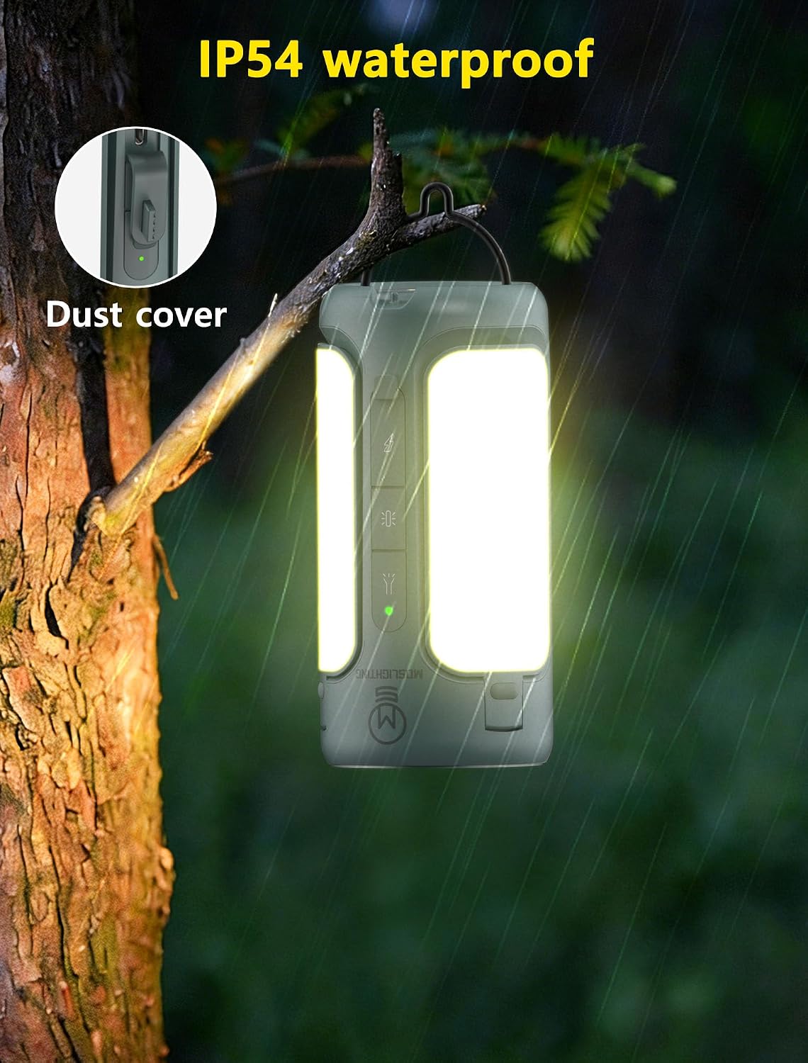 Camping Lantern Rechargeable, 3-in-1 Foldable Tent Light & Flashlight, 1500LM, 10000mAh, IP54 Water Resistant, 1/4" Screw Base, Stepless Dimming, 5 Modes for Camping, Hiking, Power Outages