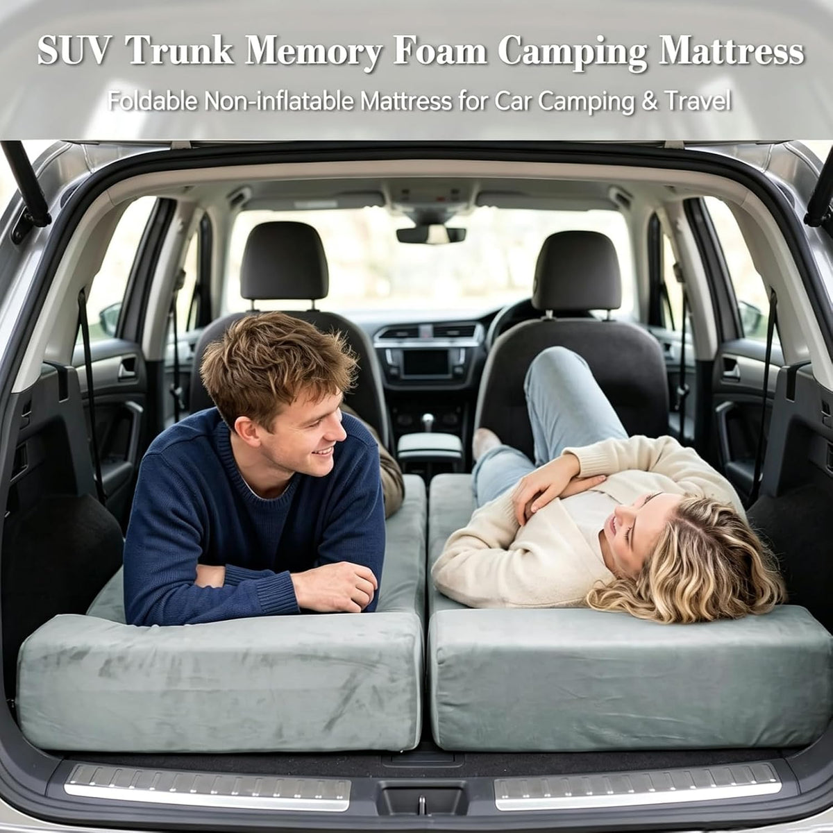 Thick Foam Camping Sleeping Pad, Soft Sleeping Mat, Double Side Fluff Camping Cot Pads for Adult, Non-Slip Roll up Camping Cot Mattress Topper for Camp Cot/Rv Bunk/Narrow Twin Beds, Pad Only