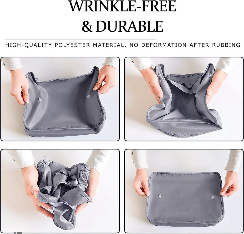 LANSKLBD 6/8 Set Packing Cubes for Suitcases Travel Luggage Packing Organizers,Travel Accessories Essentials Luggage Organizer with Shoe/Tioletry/Laundry Bag (Grey, 8 set)