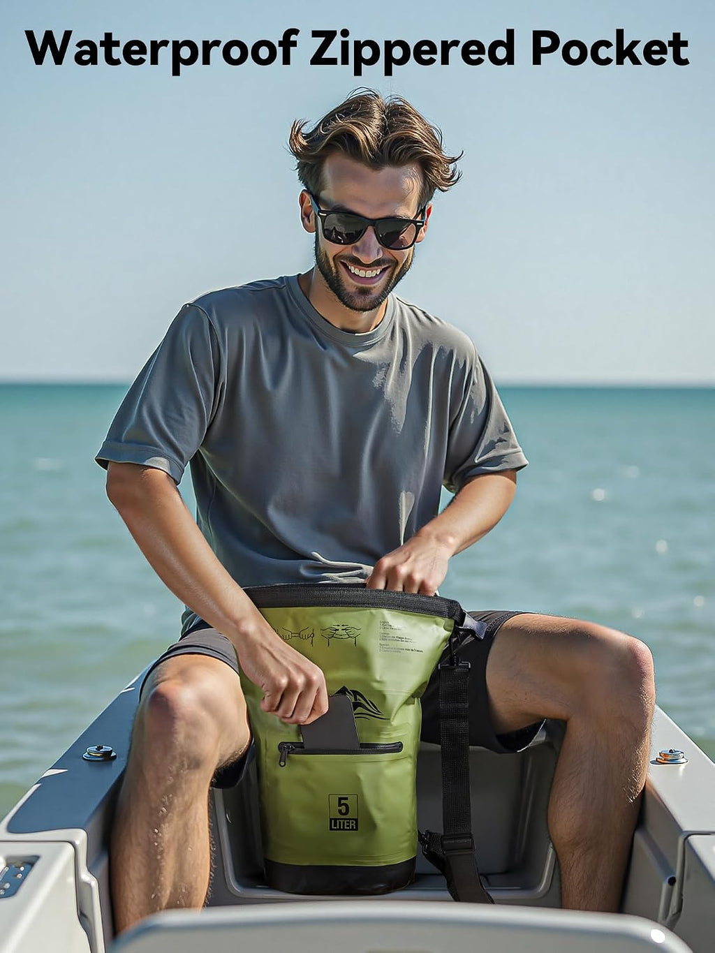 HEETA Waterproof Dry Bag Backpack with Zippered Pocket 5L/10L/20L/30L/40L
