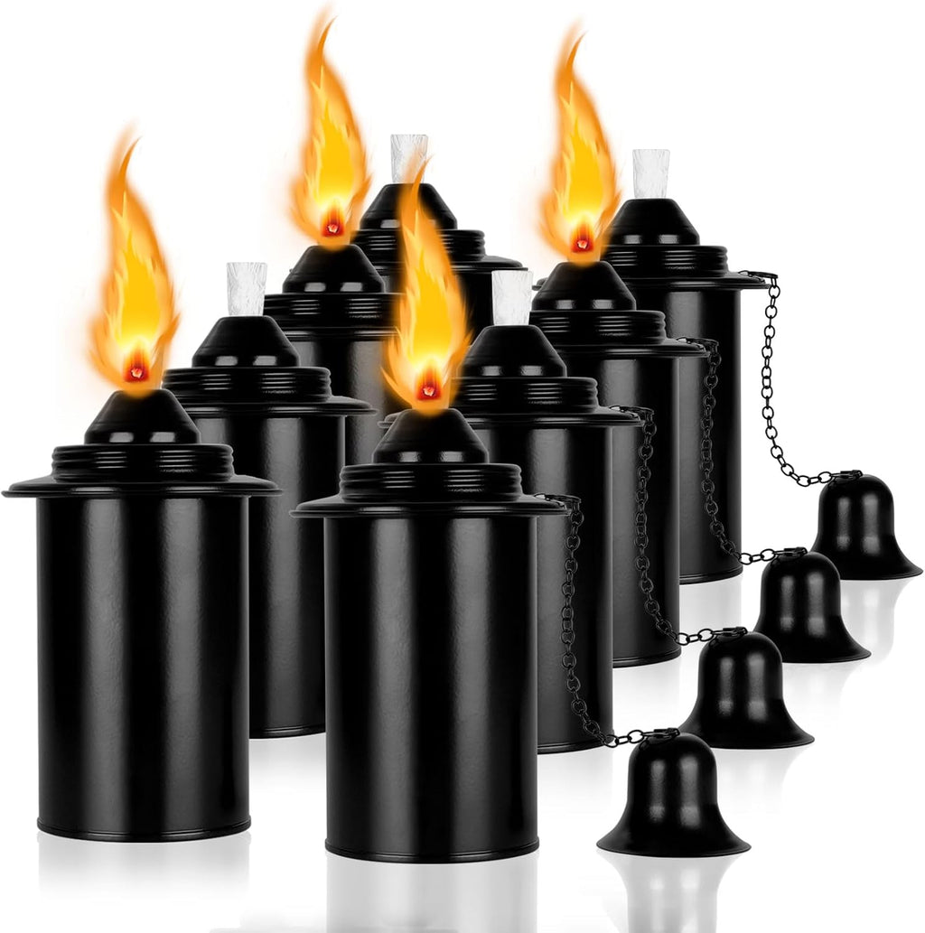 Torch Replacement Canisters (12 oz). Torch Refillable Canisters Bamboo Torch Fuel Can, Citronella Tabletop Torches Canister Outdoor for Patio Garden Decor, 8 Pack