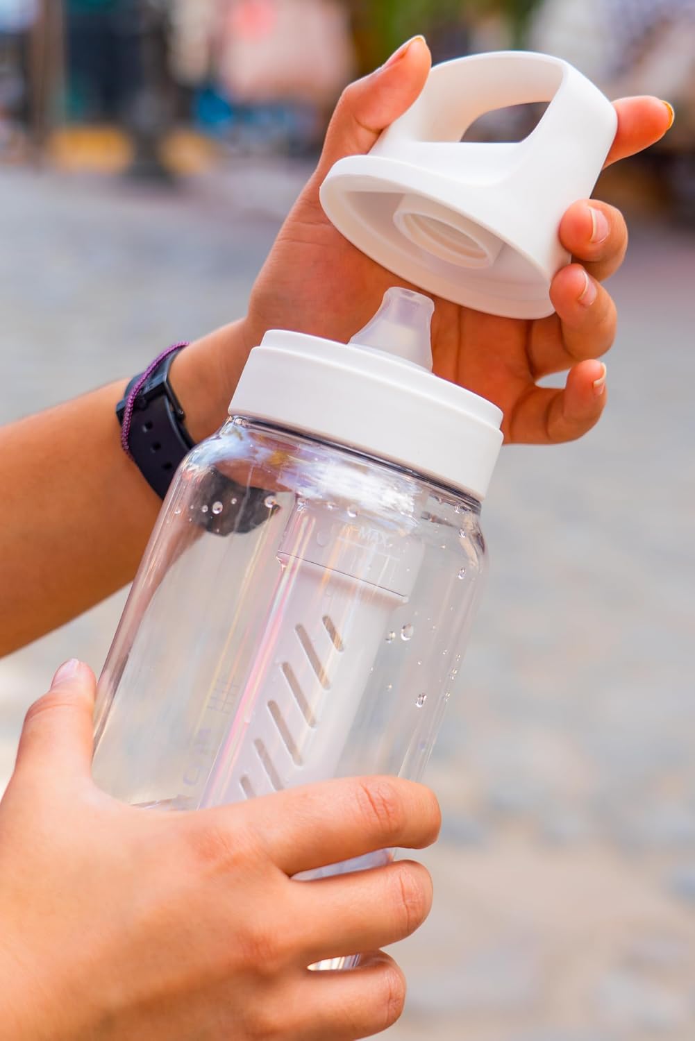 LifeStraw Go Series Water Bottle, Black/Clear, 1 L, 2PK