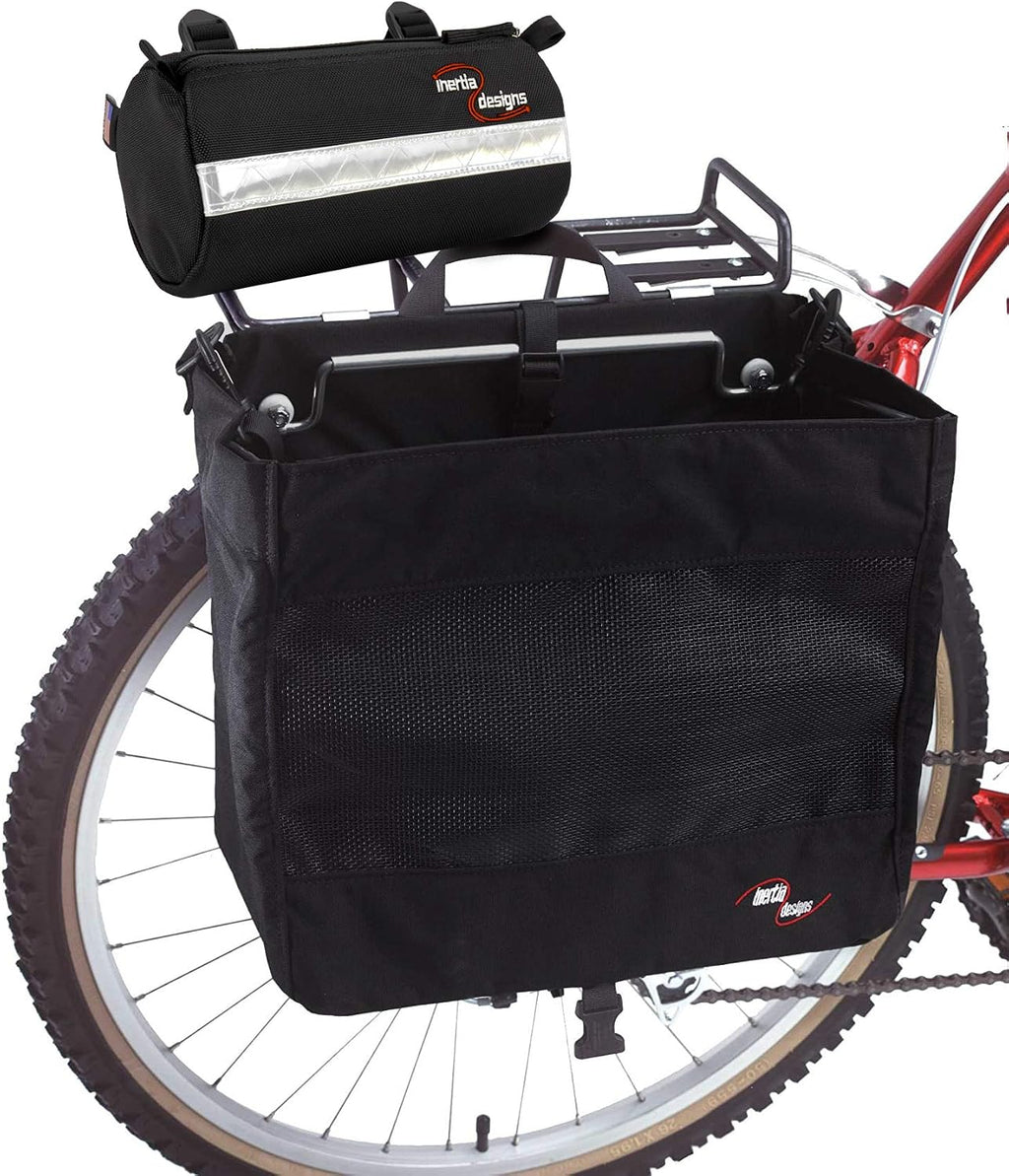 Metro Basket Pannier - Tear Resistant - Industrial Grade Ballistic Nylon - Pannier for Bicycle, Single Side with Shoulder Strap, Adjustable Top Hooks