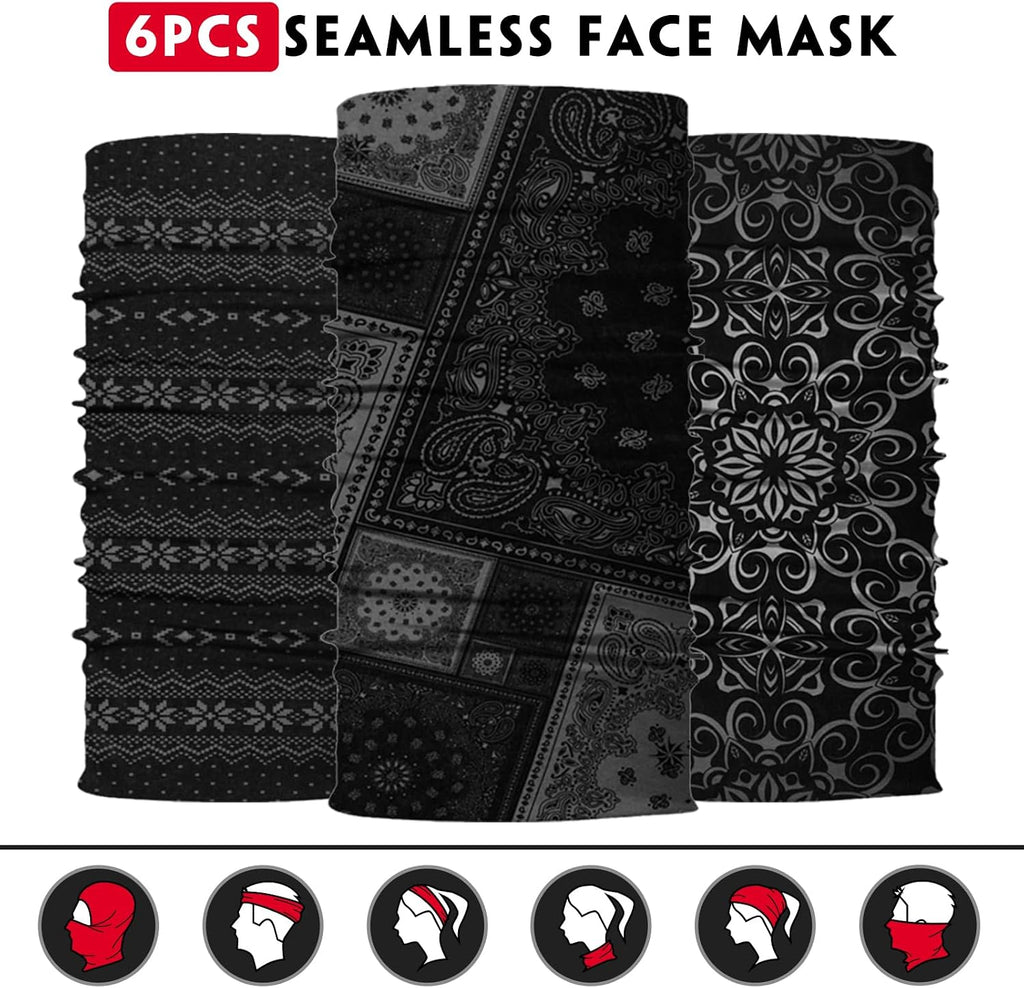 Neck Gaiter for Men Women Headwear Bandana Head Wrap Face Scarf Mask Cover Warmer Balaclava-Seamless & Versatile