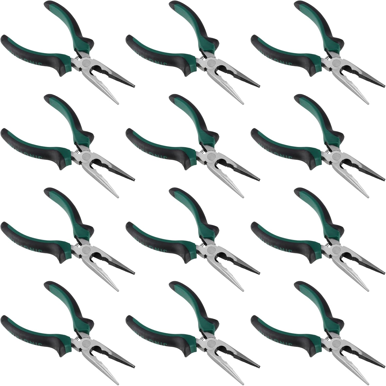 HOIGON 12 Pack 6 Inch Needle Nose Pliers, Spring Loaded Needle Nose Pliers with Wire Cutter and Strippers, Side Cutting Long Nose Pliers for Cutter and Bending Wire, Jewelry Making