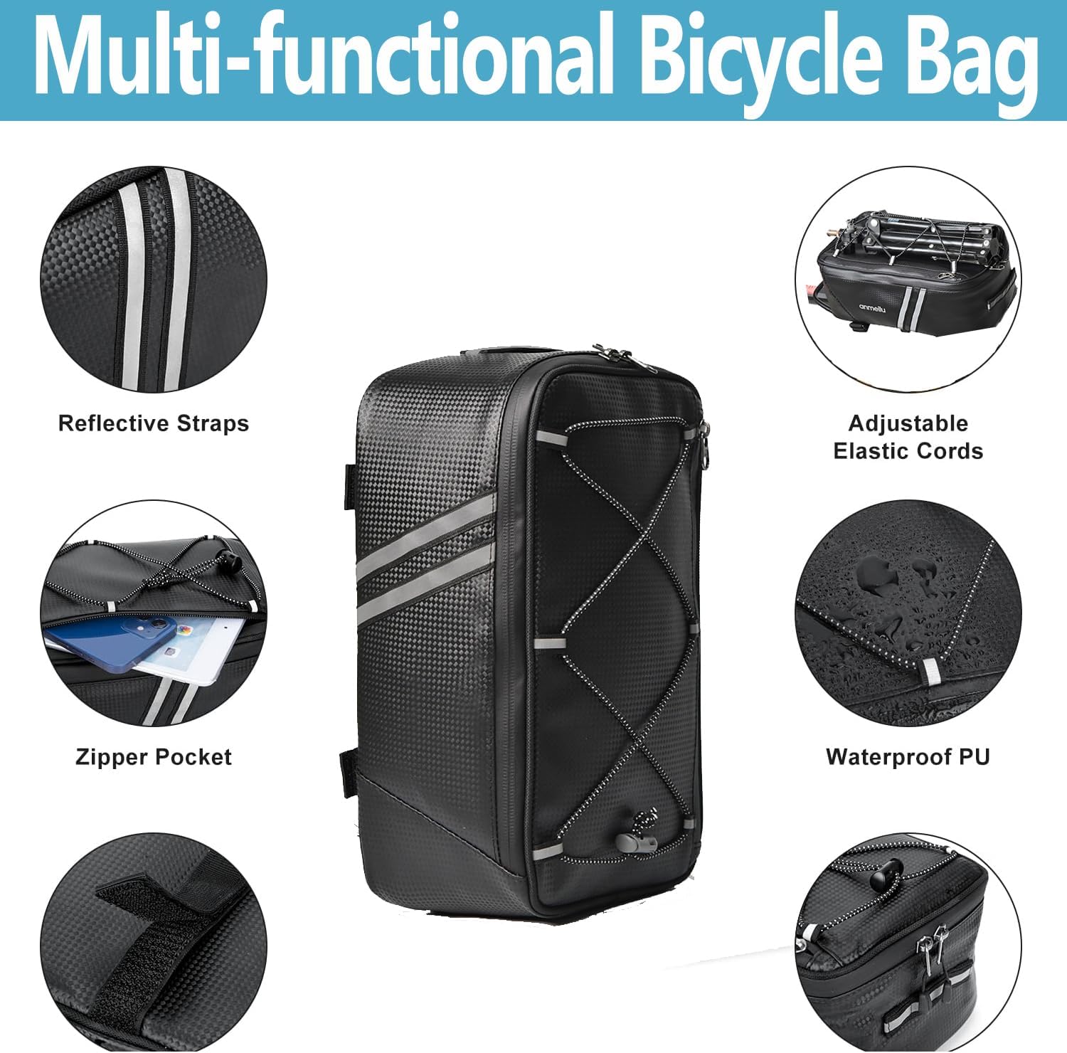 Rear Bike Rack,Bike Cargo Rack w/Fender & Large Size Reflective,Quick Release Mountain Road Bicycle Rear Racks,Universal Bike Luggage Rack,Large Capacity Bike Pannier Rack,YONTUO