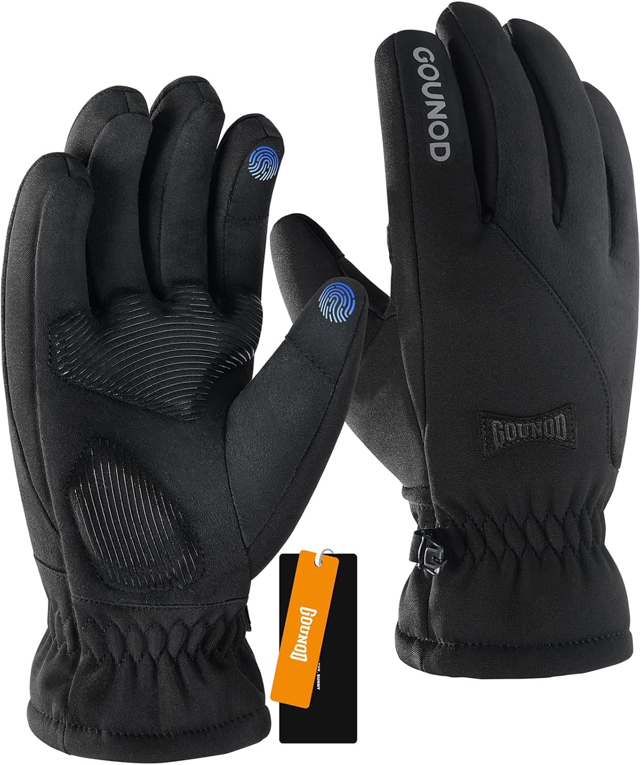 GOUNOD Winter Gloves for Women Men, Thermal Insulated Waterproof Windproof Cold Weather Gloves, Touch Screen Compatible, Non-Slip Grip for Running, Driving, Cycling, Hiking