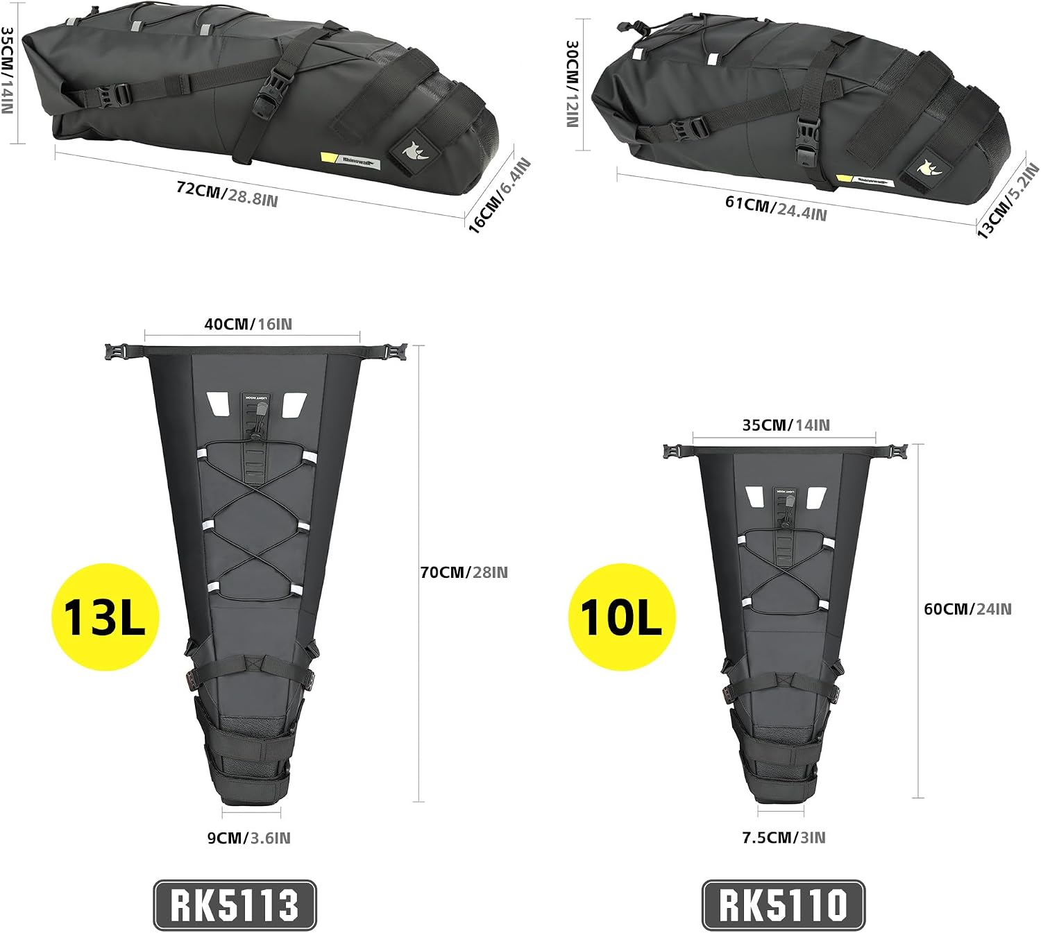 Bike Saddle Bag Waterproof Bike Seat Bag Expandable Capacity Cycling Under Seat Pouch for Mountain Road Biking and Commuting Trips 10L