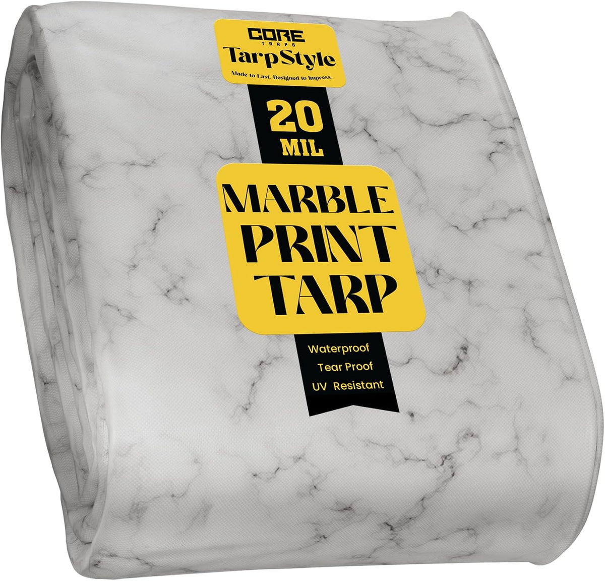 Core Tarps Extreme Heavy Duty 20 Mil Tarp Cover, Waterproof, UV Resistant, Rip and Tear Proof, Poly Tarpaulin with Reinforced Edges for Roof, Camping, Patio, Pool, Boat (Camouflage/Green 12′ X 12′)