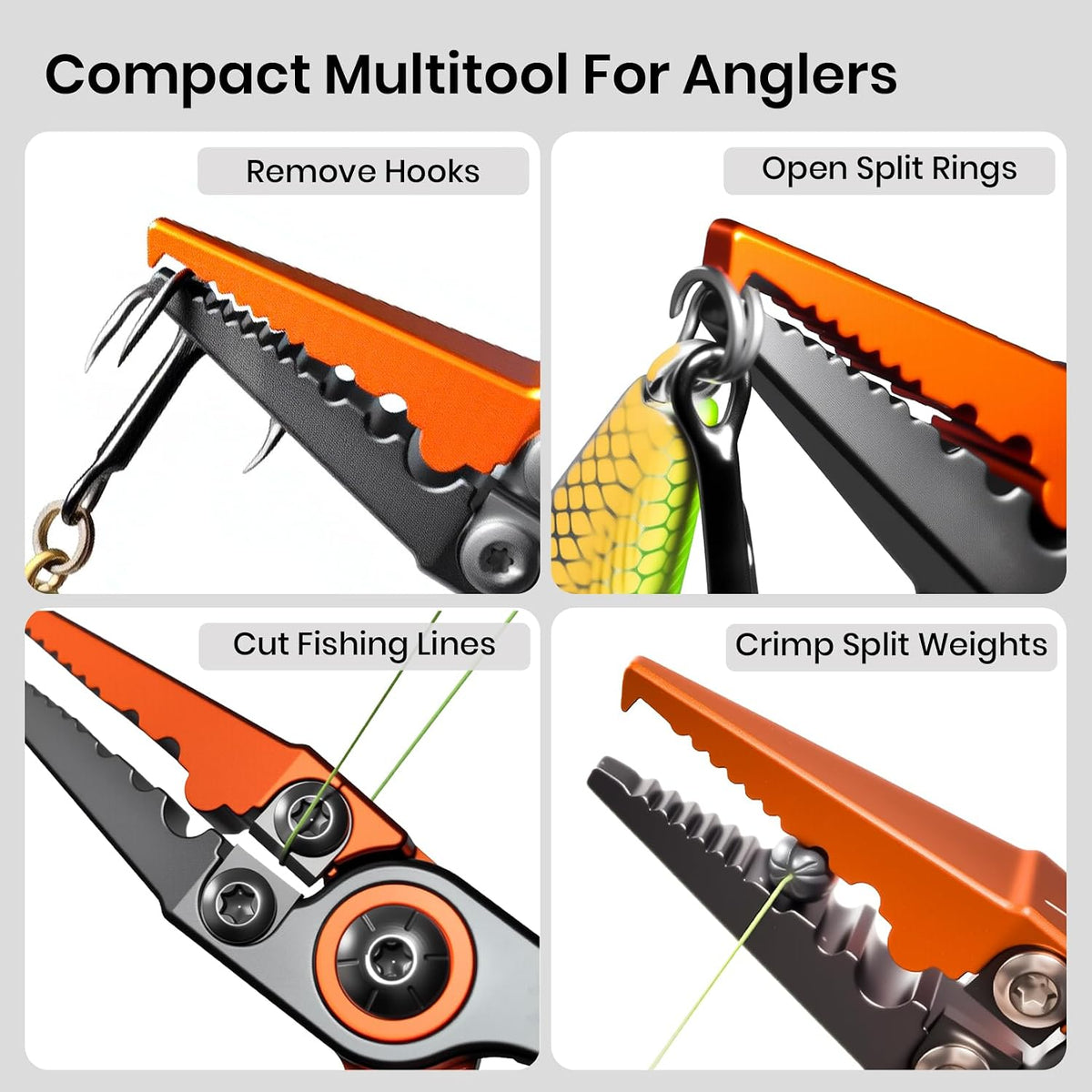 Pristis Micro Pocket Pliers with Zinger Retractor, Aluminum Multi Tool