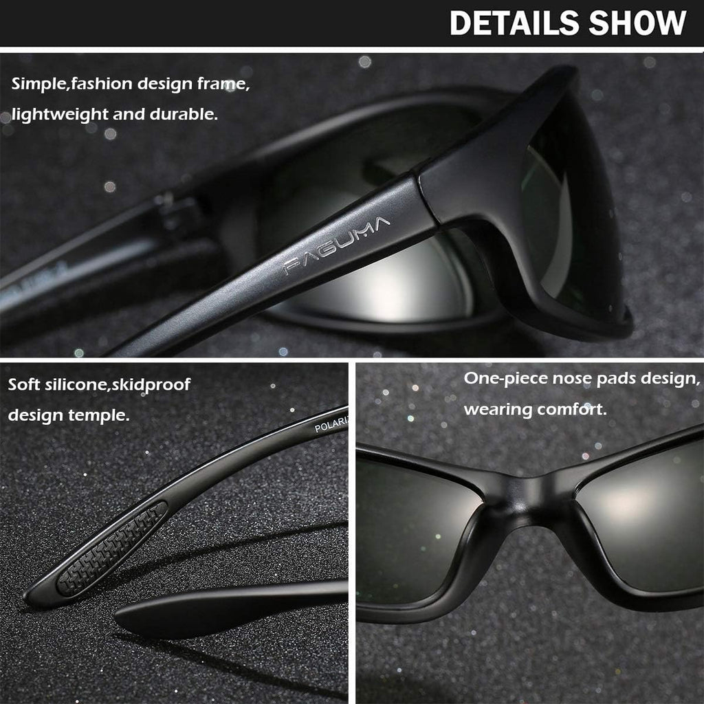 FAGUMA Polarized Sports Sunglasses For Men UV400 Protection