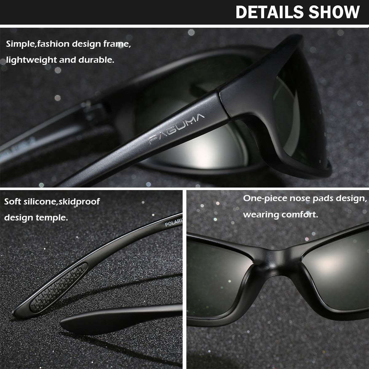 FAGUMA Polarized Sports Sunglasses For Men UV400 Protection