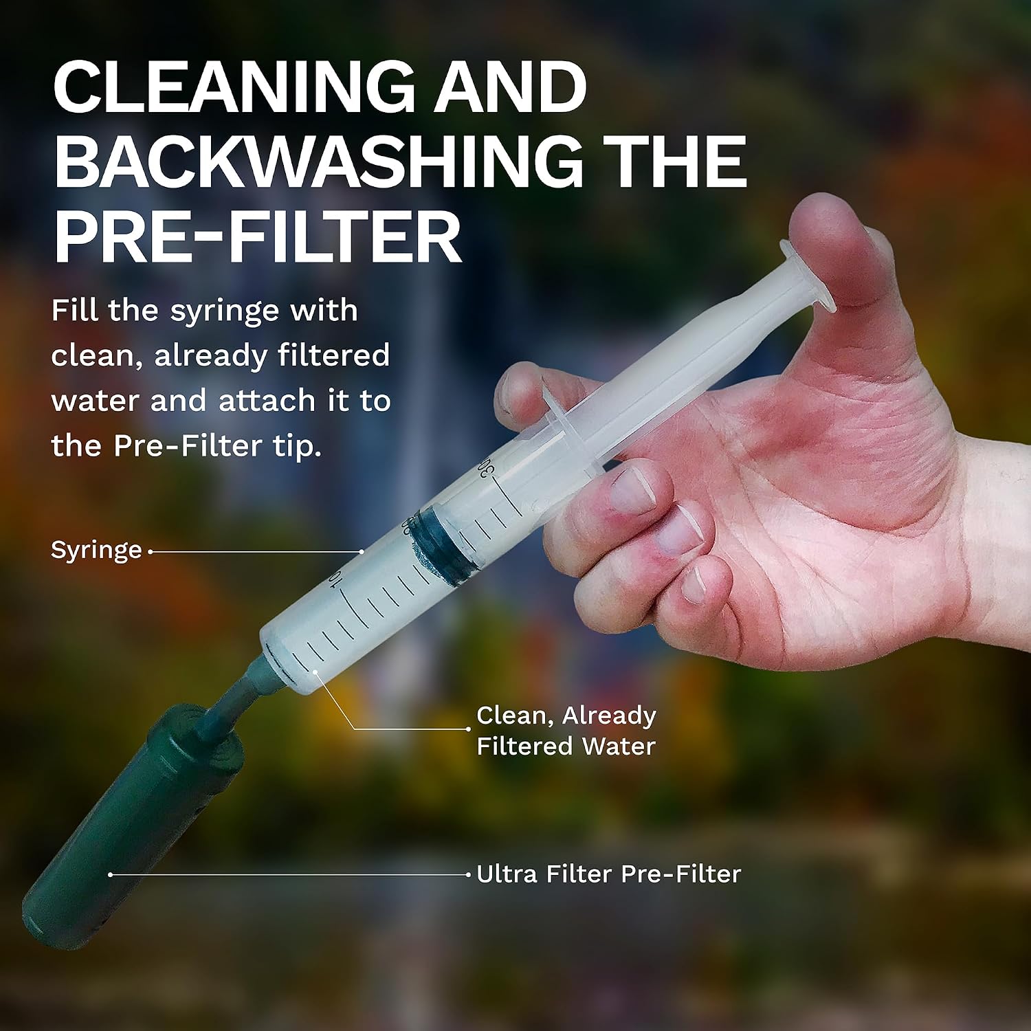 Survivor Filter PRO Extender Kit, Water Purifier Pump with Extra Filter Set