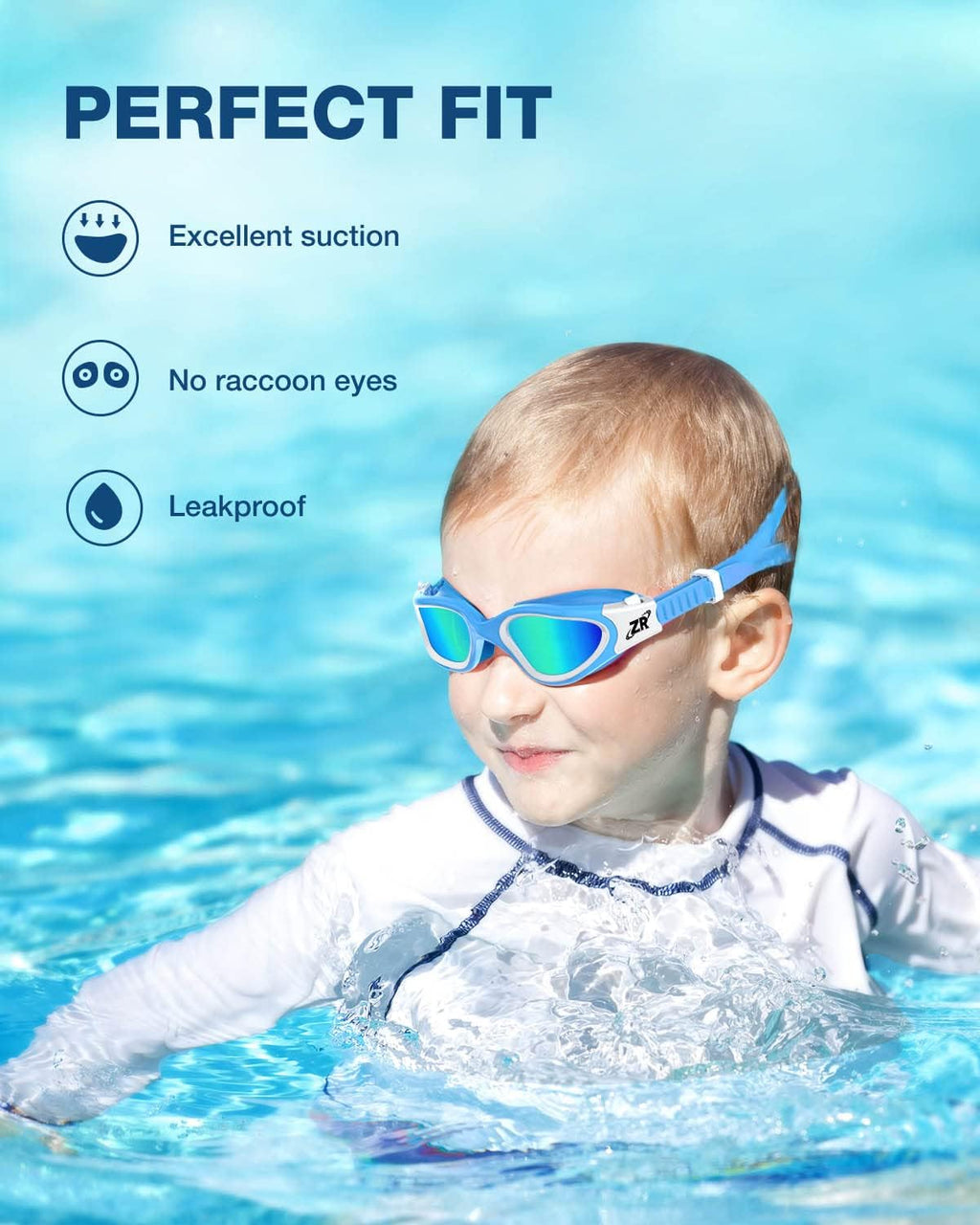 ZIONOR Kids Swim Goggles, 2 Packs G1MINI Polarized Swimming Goggles Girls/Boys