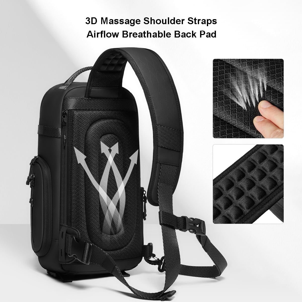 Camera Sling Modular Bag Tactical Photography Backpack with Quick Side Access DSLR SLR Mirrorless Small Camera Lens Crossbody Organizer Case with Tripod Holder for Canon Fujifilm Sony Nikon, Black