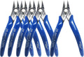 Flush Wire Cutter, 5PACK Blue Diagonal Cutting Pliers Side Cutter Nippers Micro Wire Cutter Wire Clippers Wire Snips (5inch size)
