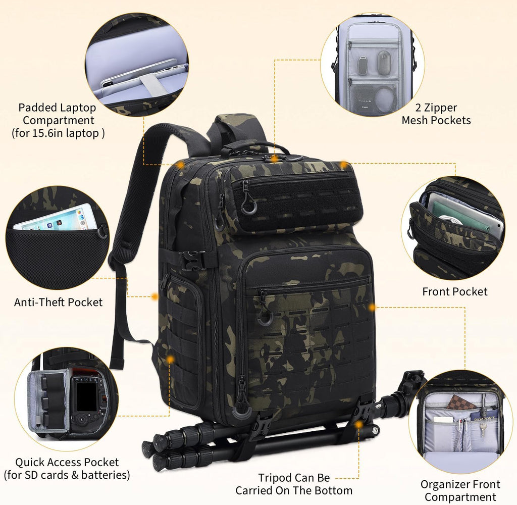 HAMBOLY Professional Camera Bag Backpack for DSLR, SLR & Mirrorless