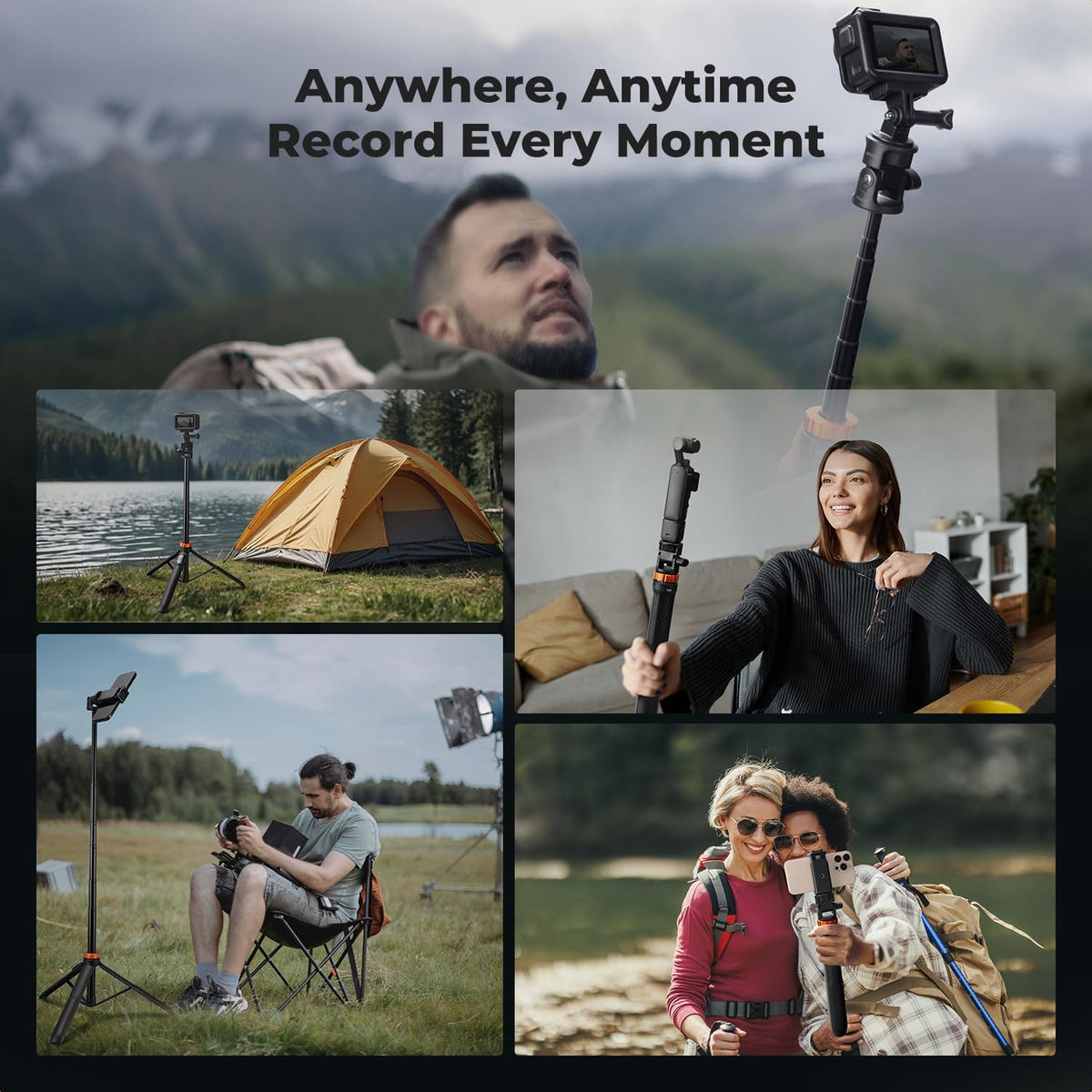 K&F CONCEPT 69'' Selfie Stick Tripod for Pocket 3