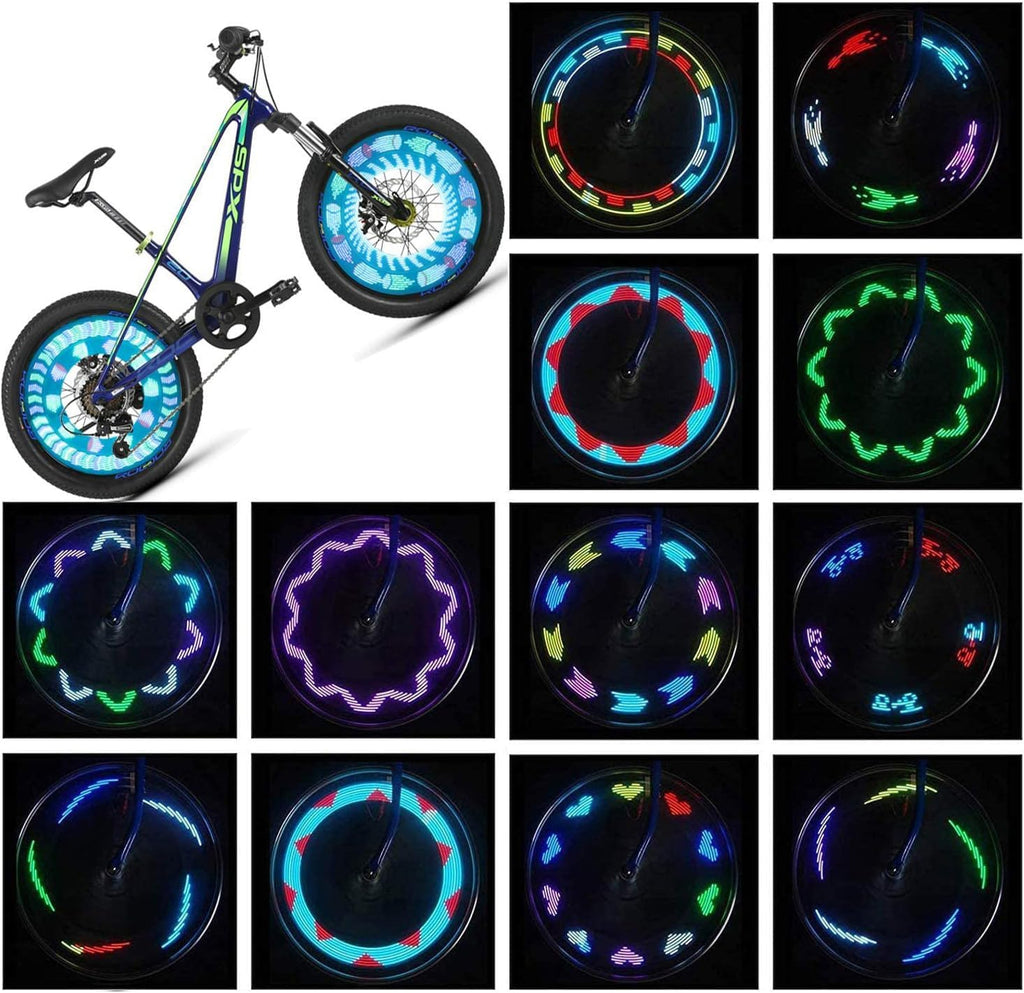 Bike Wheel Lights (2 Pack) - Waterproof LED Bicycle Spoke Lights - Bike Accessories - 30 Different Patterns Change