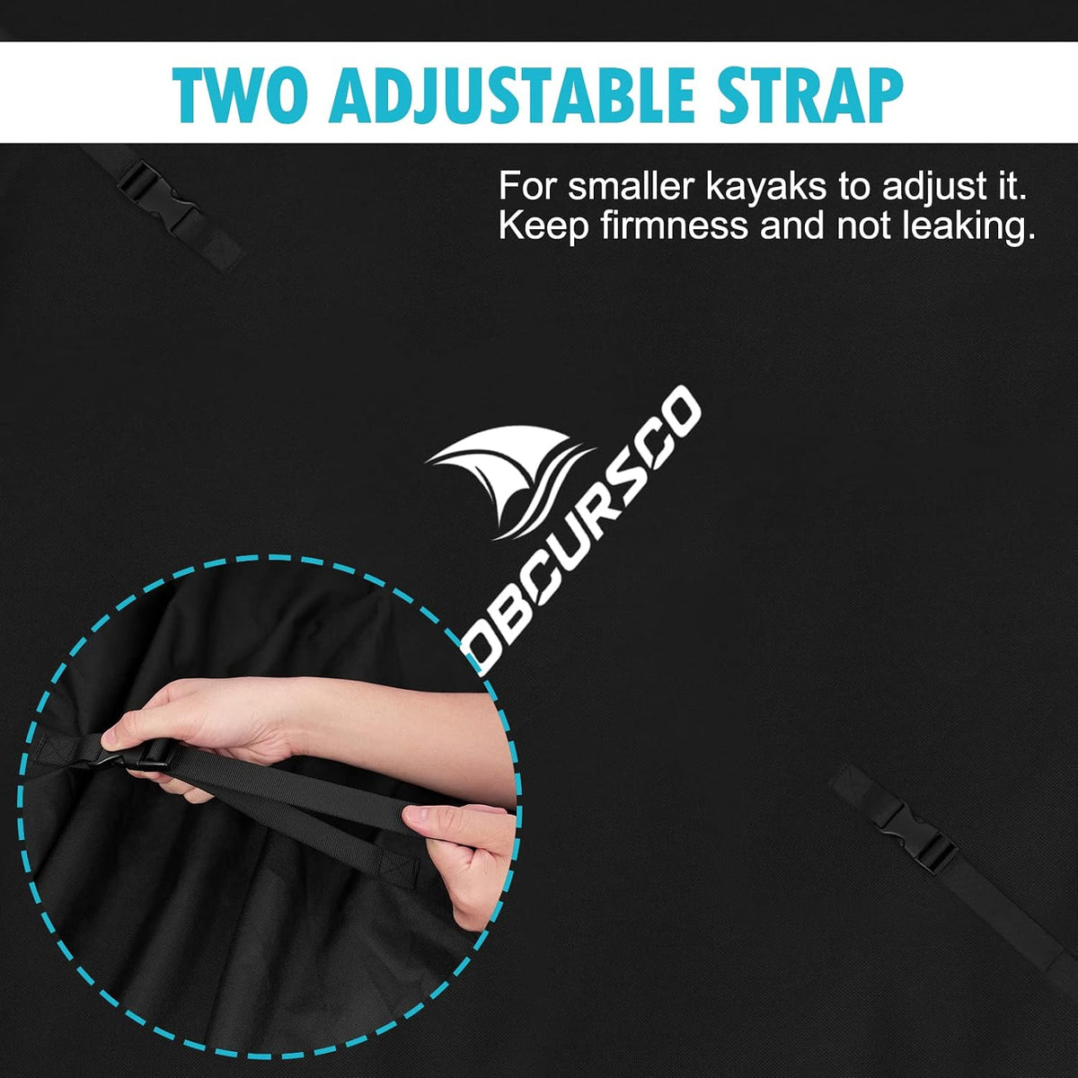 Obcursco 600D Kayak Cover Waterproof, 9.3-16.5FT, Heavy Duty Canoe Cover