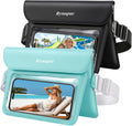 2 Pack Waterproof Fanny Pack, IPX8 Double Space Phone Pouch Dry Bag