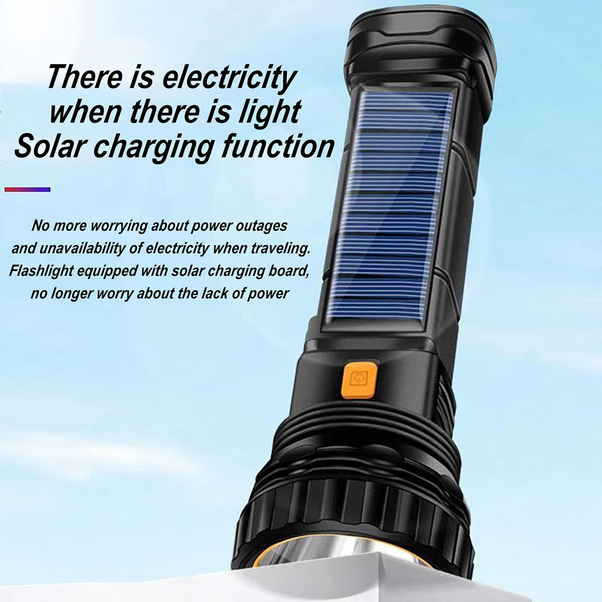 E-SHIDAI Solar Flashlight, Rechargeable flashlights for Camping, Home
