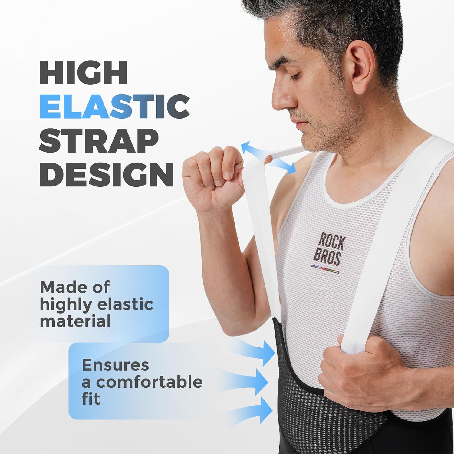 ROCKBROS Men's Cycling Bib Shorts Breathable Padded with Pockets