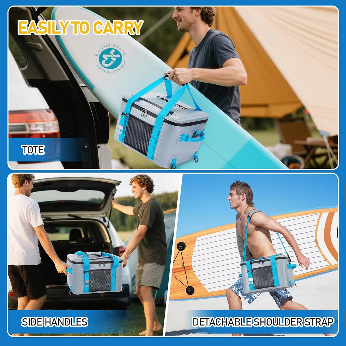 CAMULAND Waterproof Paddle Board Cooler Bag, 25L Insulated SUP Deck Bag