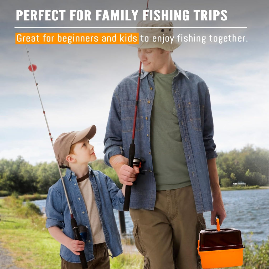 Large 3-Layer Fishing Tackle Box Lures with Tackle Included 448 Pcs