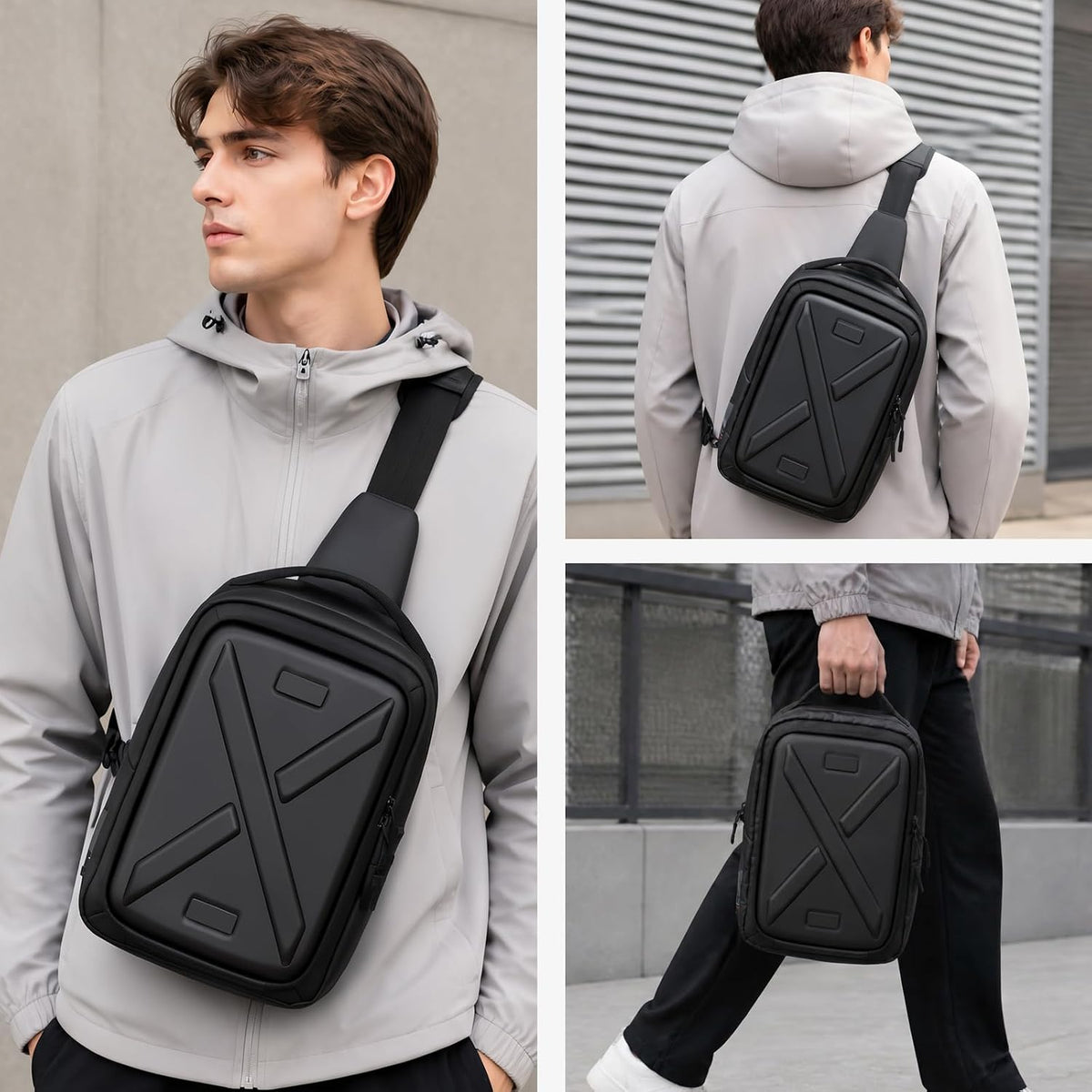 Besnfoto Camera Hard Shell Case Crossbody Camera Sling Bag Small Waterproof Photography Bag for Mirrorless and DSLR Cameras