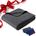 Camping Blanket 62×87" - Fleece Blanket, Soft Flannel Bed Blanket, Large Fuzzy Cozy Blanket, Multi-use for Bed, Sofa, Couch, Travel, Camping, All Season Warm Lightweight Cover, Gray