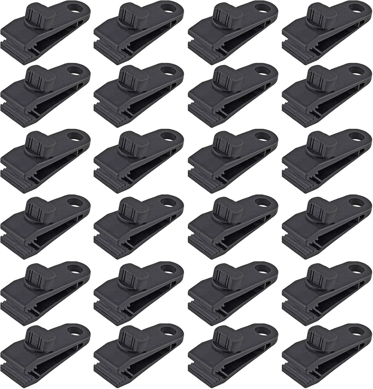 Jiozermi 24 Pcs Tarp Clips for Secures Outdoor Camping, Black