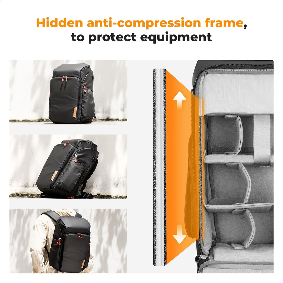 K&F CONCEPT Camera Backpack, 22L Expandable Camera Bag with Rain Cover
