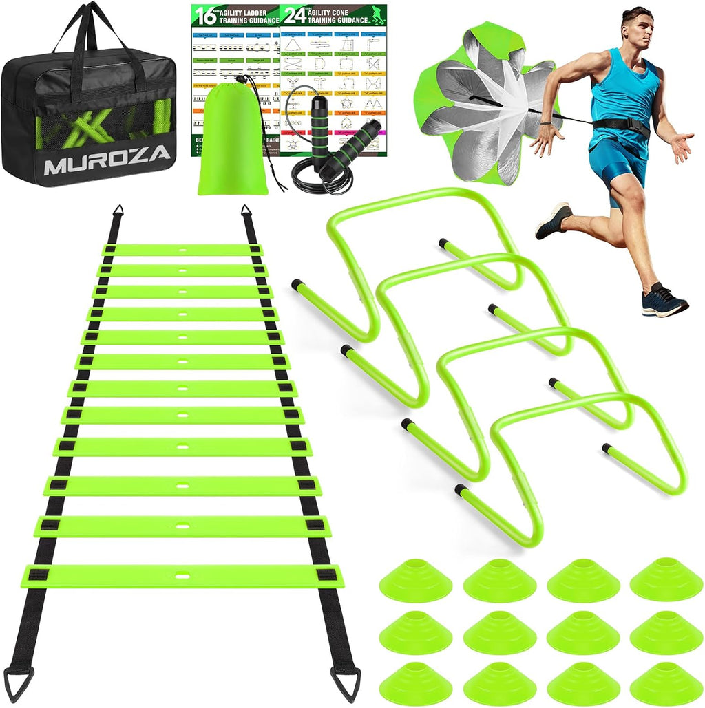 Agility Ladder, Agility Speed Training Equipment Set, 20ft Speed Ladder