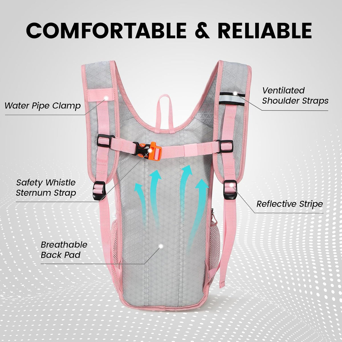 Nepest Kids Hydration Backpack with 1.5L Water Bladder for Cycling, Hiking