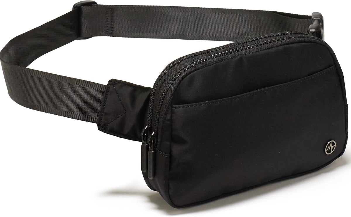 Pander Nylon Fanny Pack Belt Bag for Women with 5 Zipper Pockets