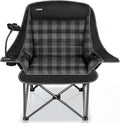 Oversized Camping Chairs for Adults- Heavy Duty Extra Large Lawn Chair,Folding Comfy Padded Camp Chair for Outdoor Sports Garden Beach,Wide&Thick,Black Plaid