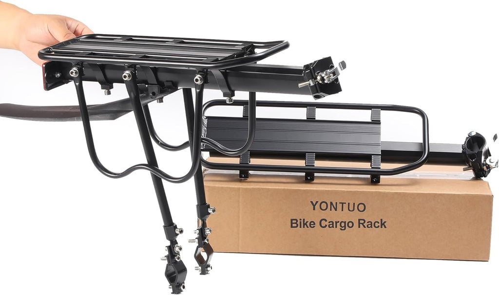 Rear Bike Rack,Bike Cargo Rack w/Fender & Large Size Reflective,Quick Release Mountain Road Bicycle Rear Racks,Universal Bike Luggage Rack,Large Capacity Bike Pannier Rack,YONTUO