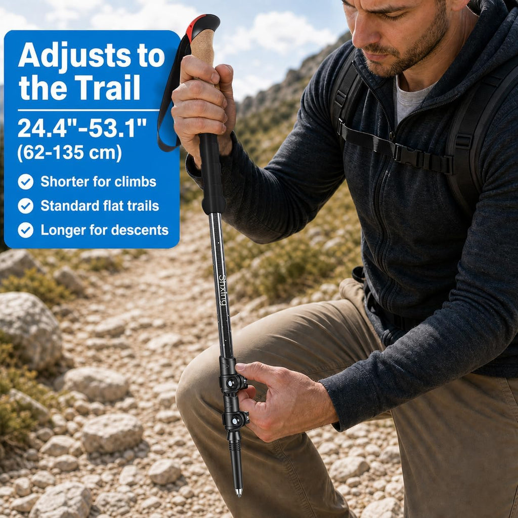 Carbon Fiber Trekking Poles, 7.1 oz Each, 2 Pack