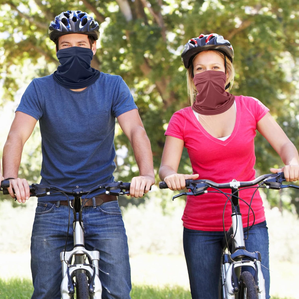 Geyoga Neck Gaiter Cooling Face Bandana Mask for Men, Earth Tones, 9 Pcs