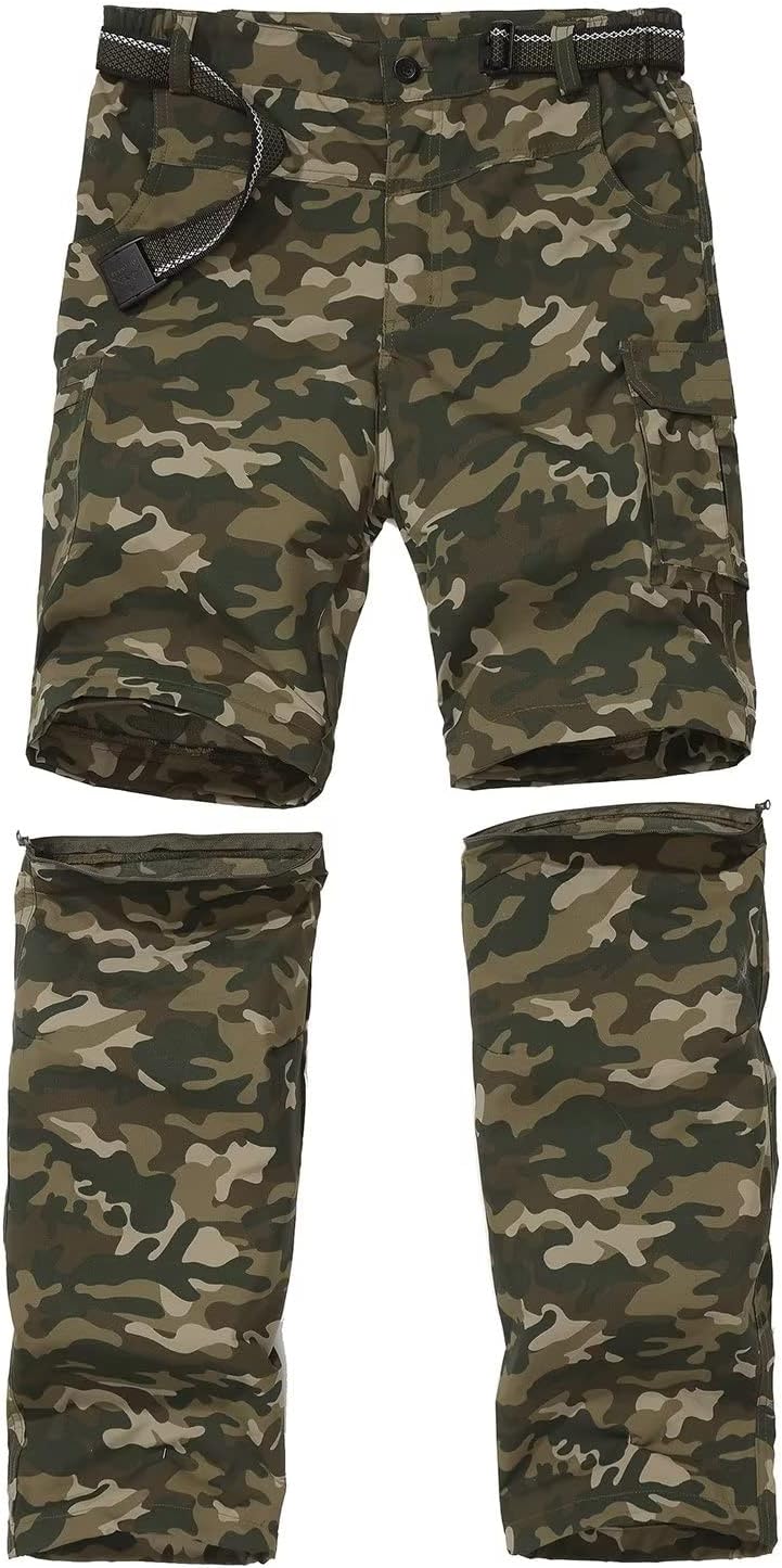 JOMLUN Boy’s Scout Pants Convertible Hiking Quick Dry Zip Off Pants Outdoor Climbing Casual Trouser Kids Youth Cargo Pants